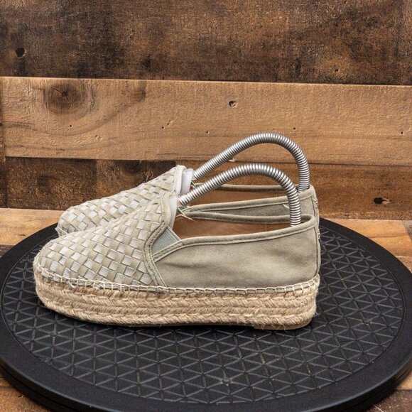 SAM EDELMAN CATHERINE PLATFORM FLATS LIGHT GREEN SUEDE CASUAL SLIP ON SIZE 6.5M - Picture 5 of 9